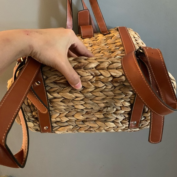 Tan Woven straw Tote Bag - Picture 3 of 6